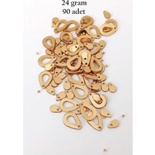 Die Grup Oya Abiye Bileklik Kolye Pleksi Metalik Plastik Pul Altın Renk 24 Gram 90 Adet - BNC556