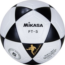 Mikasa FT5 Futbol Topu Beyaz - Siyah Renk, Sentetik Deri, Çim Saha Kullanımı için 32 Parça