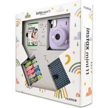 Fujifilm Instax Mini 11 Lila Renkli Akordiyon Albüm ve Mandallı Film Seti