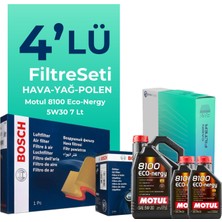 BOSCH Mercedes C180 Benzin Filtre Bakım Seti Motul Motor Yağlı (2014-2019) 4 Lü