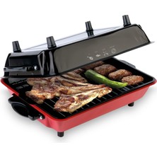 İnova Büyük Boy Elektrikli Izgara Barbekü Mangal 355 mm Emaye Gövdeli Sağlıklı Pişirme