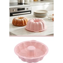 Silicolife Silikon Klasik Kek Kalıbı 25 cm, 12 Dilimli Yanmaz Yapışmaz Fırın Kek Pişirme Kalıbı Pembe