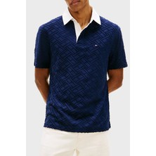 Tommy Hilfiger Jakarlı Pamuklu Regular Fit Kontrast Renkli Polo Yaka T Shirt Erkek Polo Yaka T Shirt MW0MW42759 Dcc