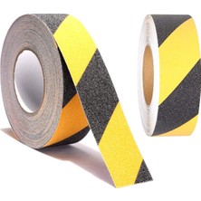 CTR Ticaret 25MM x 25 Metre Sarı-Siyah Kaydırmaz Bant - Yüksek Tutunmalı Merdiven ve Zemin Bandı