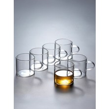 Handanca Cam 6 Parça Borosilikat 120ML Cam Kahve ve Çay Kupası 6 Parça Espresso Bardağı Isıya Dayanıklı Bey