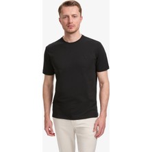 Pierre Cardin Erkek Siyah Regular Fit %100 Pamuk Bisiklet Yaka Basic Tişört 50325299-VR046