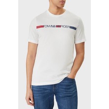 Tommy Hilfiger Logolu % 100 Pamuk Bisiklet Yaka T Shirt Erkek T Shirt MW0MW42368 Ybr