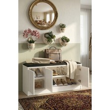Handanca More Puflu Ayakkabılık 3 Kapaklı Dolap 90CM Beyaz Mr2-W