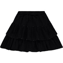 Civil Girls Taşlı Yıkamalı 10-13 Yaş Etek - Siyah