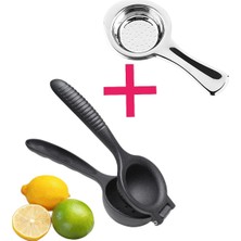 Handanca 2'li Set Siyah Lüks Döküm Limon & Sıkmalık Portakal Narenciye Sıkacağı - Çay Süzgeci