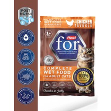 Flexi For Tavuklu Yetişkin Kedi Yaş Mama 85 gr – Jöle Içinde Parça Etli, Tam ve Dengeli Kedi Maması