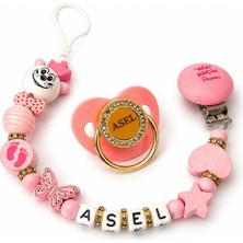Shopfocus Kişiye Özel Isimli-Emzik 0-18 Ay Kullanıma Uygun-Emzik Askısı-Emzik Zinciri-Hediyellik-Yeni Doğan-Bebek