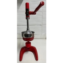 Handanca - 1707 Model Klasik Sanayi Meyve Sıkacağı - Kırmızı - Kollu Narenciye Sıkacağı