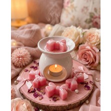 My Balli Store 12'li Pembe Simli Fiyonk Desenli Vegan Buhurdanlık Soya Mumu