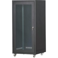 Setrack 19'' 42U 600X600 Camlı Tekerlekli Rack Kabinet
