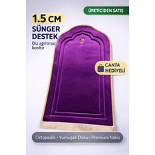 Bripurga Diz Ağrıtmaz Ortopedik Seccade – 1.5 cm Sünger Destekli, Çanta Hediyeli Lüks Namaz Seccadesi