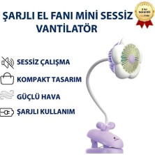 Hızlı Store  Ktfn-14 Şarjlı El Fanı Sessiz Mini Soğutucu Vantilatör
