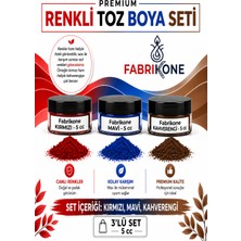 Fabrikone 3'lü Set Premium Parafin Soya Wax Toz Mum Boyası Hobi Seti - 5 cc (Kırmızı, Mavi, Kahverengi) BKFAB3KMKH5G