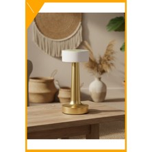 Esplendor Şarjlı Masa Lambası Kablosuz Dimmer Type C Gold Kare
