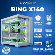 Xaser Ring X140 Ryzen 7 5700X 16GB Ram 512GB M.2 Nvme SSD 16GB RX9070 Masaüstü Oyuncu Bilgisayarı