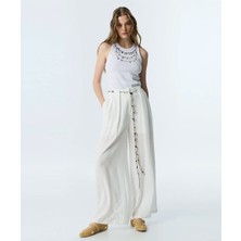 Twist Boncuklu Kuşaklı Wıde Leg Pantolon TS1260003182018