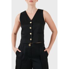 Armani Exchange Regular Fit V Yaka Düğmeli Yelek Bayan Yelek XW001954 AF21553 UC001