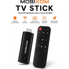 Mobixom Android Tv Stick 4K Ultra Hd Wifi Smart Tv Stick Kumandalı HDMI Medya Oynatıcı