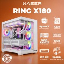 Xaser Ring X180 Ryzen 7 5700X 32GB Ram 1tb M.2 Nvme SSD 16GB RX9070 Masaüstü Oyuncu Bilgisayarı