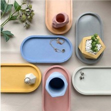Handanca Dekoratif Hediyelik Oval Beyaz Biblo Tabak Takı Tabağı Mum Tabağı Mumluk Organizer
