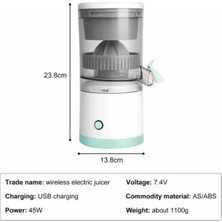 Handanca Şarjlı Taşınabilir Elektrikli Meyve Portakal Limon Narenciye Sıkacağı