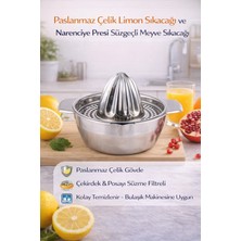 Handanca Paslanmaz Çelik Limon Sıkacağı ve Narenciye Presi Süzgeçli Meyve Sıkacağı