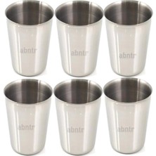 Handanca Set Standart Boy 220CC Paslanmaz Çelik Bardak Metal Su Çay Bardağı Kırılmaz Garantili Bardak 6 Adet