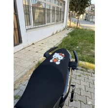 Vizyontek Mondial Drift L Uyumlu Baskılı Motosiklet Sele Koltuk Kılıfı Siyah Renk