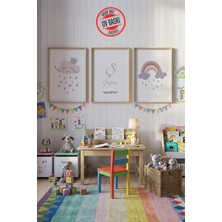 Giftcrea Uv Baskılı Çocuk Odası 3'lü Ahşap Mdf Tablo Seti - V11