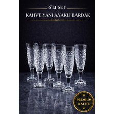 Handanca El Yapımı Crackle Ayaklı Kahve Yanı Su Bardağı Ayaklı Cam Bardak 6 Adet 130ML