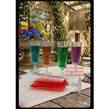 Handanca Remas Damalı Ayaklı Kristal Kahve Yanı Flüt Bardak 140ML