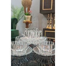Handanca 6 Kişilik Kristal Cam Çerez Tatlı Tabağı Seti (12 Parça)
