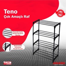 Handanca Teno Çok Amaçlı 4 Katlı Metal Raf – Ayakkabılık, Kitaplık, Çiçeklik ve Mahrem Kurutmalık