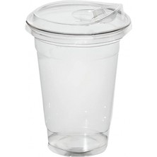 96 CC 400 cc Plastik Pet Soğuk Take A Way Limonata Milkshake Bardağı 25 Adet Klips Kapaklı