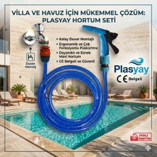 Plasyay Düz Bahçe Sulama ve Yıkama Hortumu ve Tetikli Başlık Seti 2.5 Metre