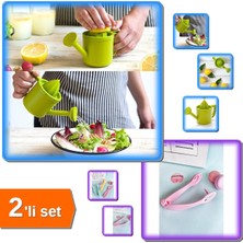 Handanca Bahçıvan Limon Sıkacağı - Hazneli Narenciye Sıkacağı + Çekirdek Çıkartma Aparatı - 2li Set DEF789