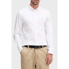 Tommy Hilfiger Pamuklu Slim Fit Düğmeli Yaka Gömlek Erkek Gömlek MW0MW41059 Ybr