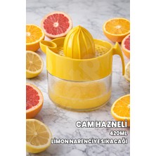 Handanca Cam Hazneli 420 ml Limon Sıkacağı - Narenciye Sıkacağı - Elde Limon ve Narenciye Sıkacağı - Saplı