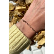 Spossy Silver Jewelry Kalp Zincir Bileklik