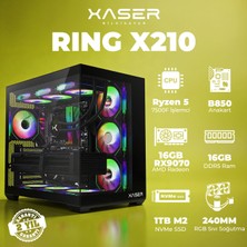 Xaser Ring X210 Ryzen 5 7500F 16GB Ddr5 Ram 1tb M.2 Nvme SSD 16GB RX9070 Masaüstü Oyuncu Bilgisayarı