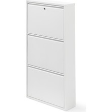 Handanca - 3'lü Kilitli Metal Ayakkabılık (Beyaz)