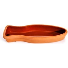 Handanca Toprak Içi Sırlı Oval Güveç, Balık Tavası, 2 Adet, Büyük Boy (29CM)