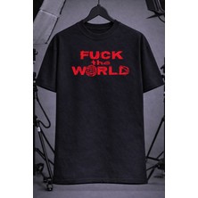 CC Collection Unisex Göğüse Yazı Baskılı Oversize T-Shirt Sokak Stili