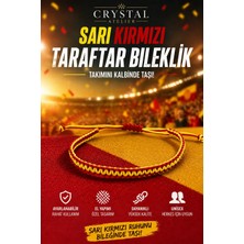 Crystal Atelier Sarı Kırmızı Taraftar Bileklik - Makrome Bileklik - Hediyelik Bileklik - Ip Bileklik - Örgü Bileklik
