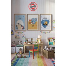 Giftcrea Uv Baskılı Çocuk Odası 3'lü Ahşap Mdf Tablo Seti - V12